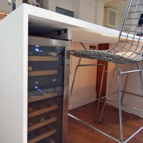 Kitchen London Theatre Digs kitchen wine fridge